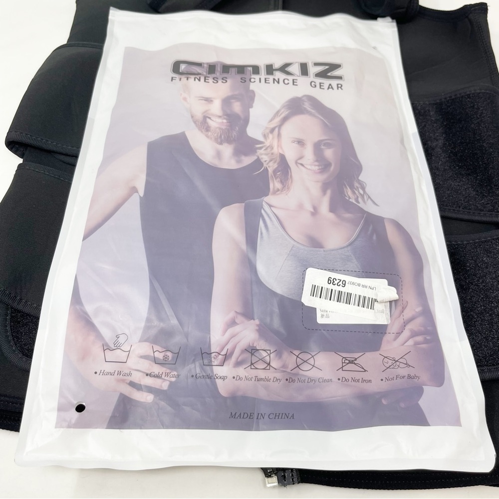 CIMKIZ Women’s Black Neoprene Blend Sauna Fitness Vest Waist Trainer Size Small